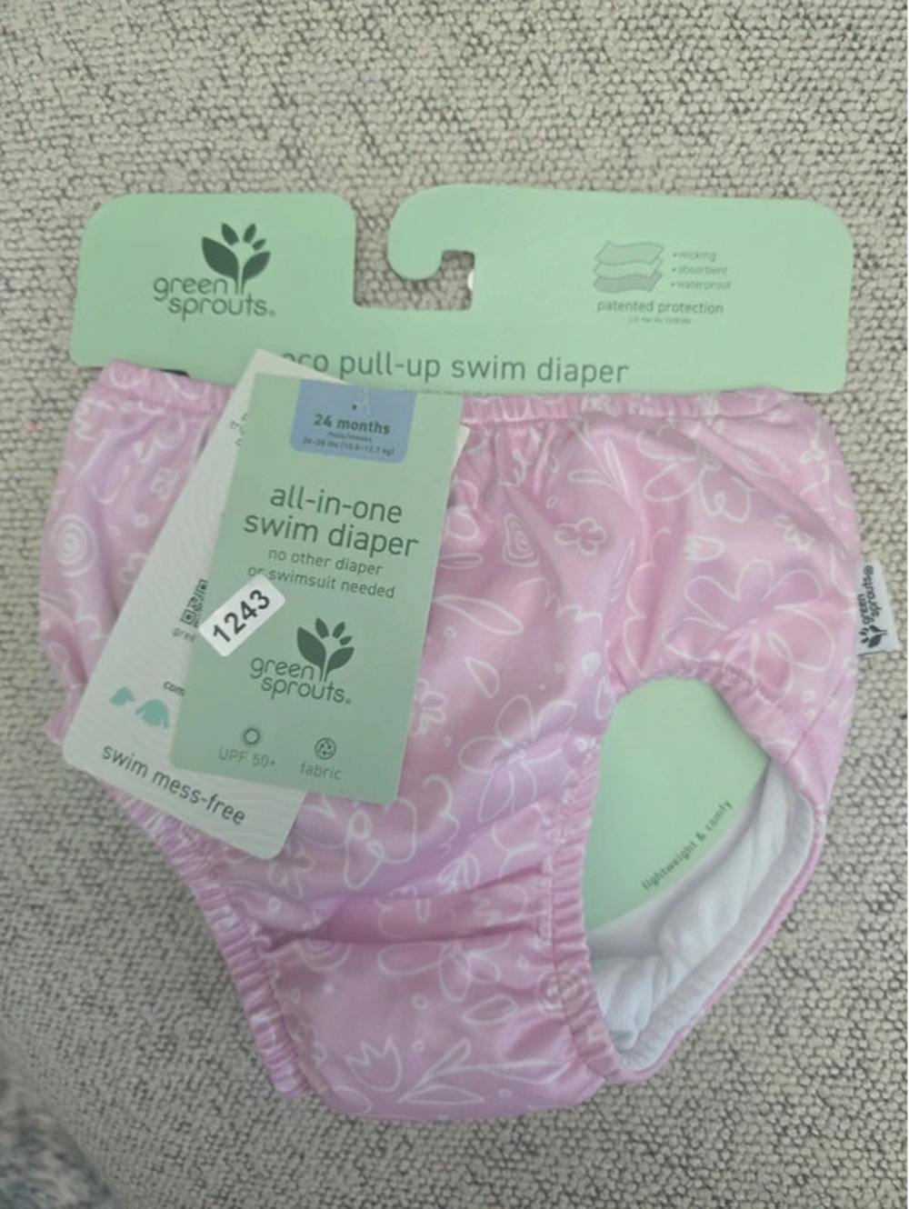 24m brand new green spouts all in one swim. Diaper item 1243 bin 22